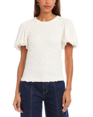 Puff Sleeve Textured Top by KAREN KANE