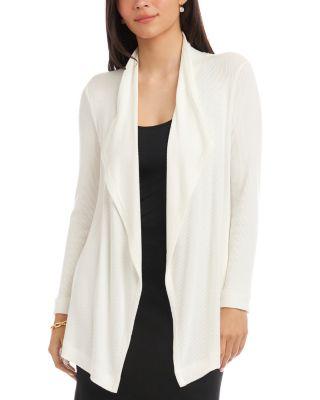 Ribbed Front Draped Cardigan by KAREN KANE