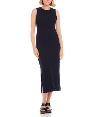 Ribbed Sleeveless Midi Column Dress by KAREN KANE