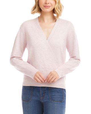 Sequin Crossover Wrap Sweater by KAREN KANE