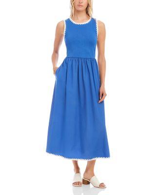 Sleeveless Edge Stitch Contrast Midi Dress by KAREN KANE