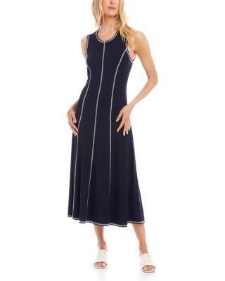 Sleeveless Stitch Detail Midi Dress by KAREN KANE