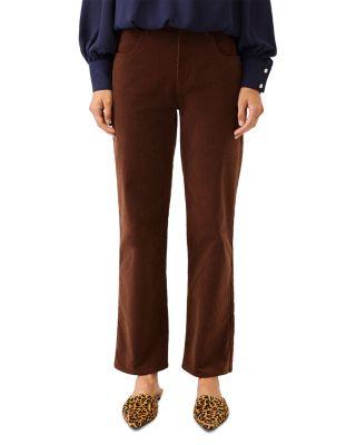 Stretch Cotton Corduroy Straight Pants by KAREN KANE