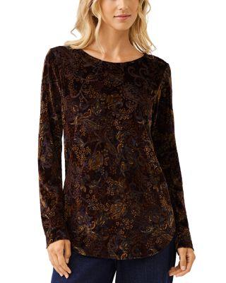 Velvet Burnout Long Sleeve Top by KAREN KANE