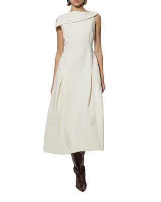 Asymmetric Neck Tailored Dress by KAREN MILLEN