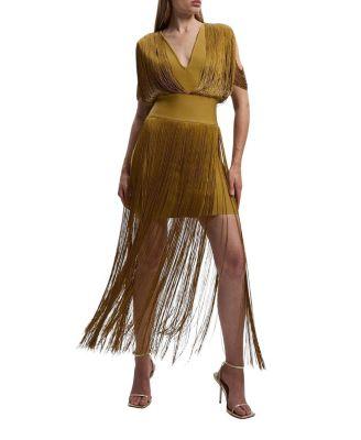 Bandage Knit Fringe Detail Dress by KAREN MILLEN