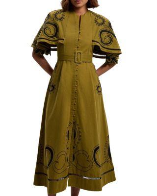 Baroque Cape Sleeve Midi Dress by KAREN MILLEN