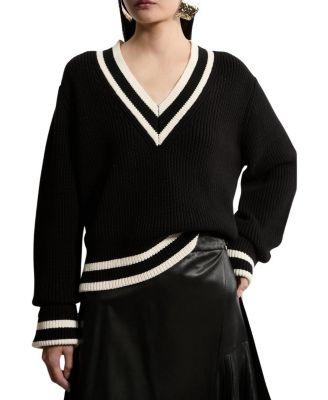 Cotton V-Neck Knit Boxy Jumper by KAREN MILLEN