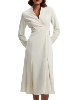 Crepe Buckle Waist Midi Shirt Dress by KAREN MILLEN