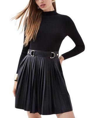 Knitted Top Pleated Skater Dress by KAREN MILLEN
