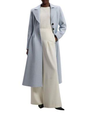 Petite Wool Corset Detail Maxi Coat by KAREN MILLEN
