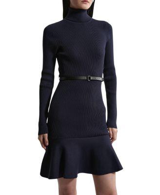 Roll Neck Belted Flippy Hem Mini Dress by KAREN MILLEN