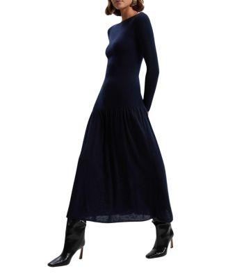 Wool Blend Sheer Knitted Skirt Dress by KAREN MILLEN
