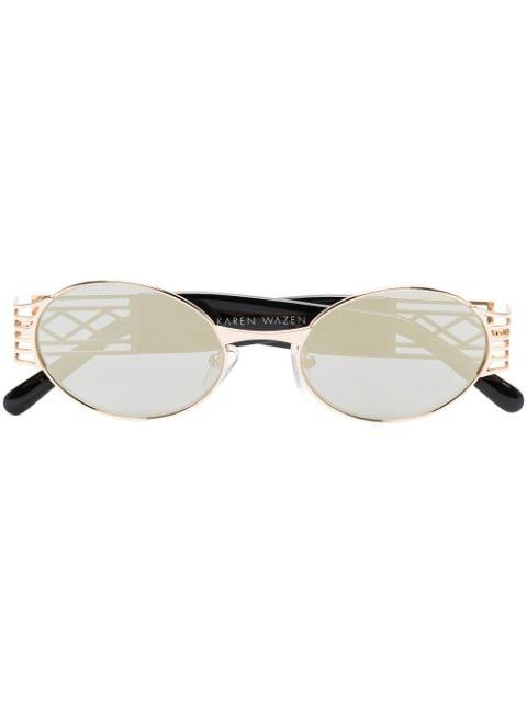 Pam oval-frame sunglasses by KAREN WAZEN