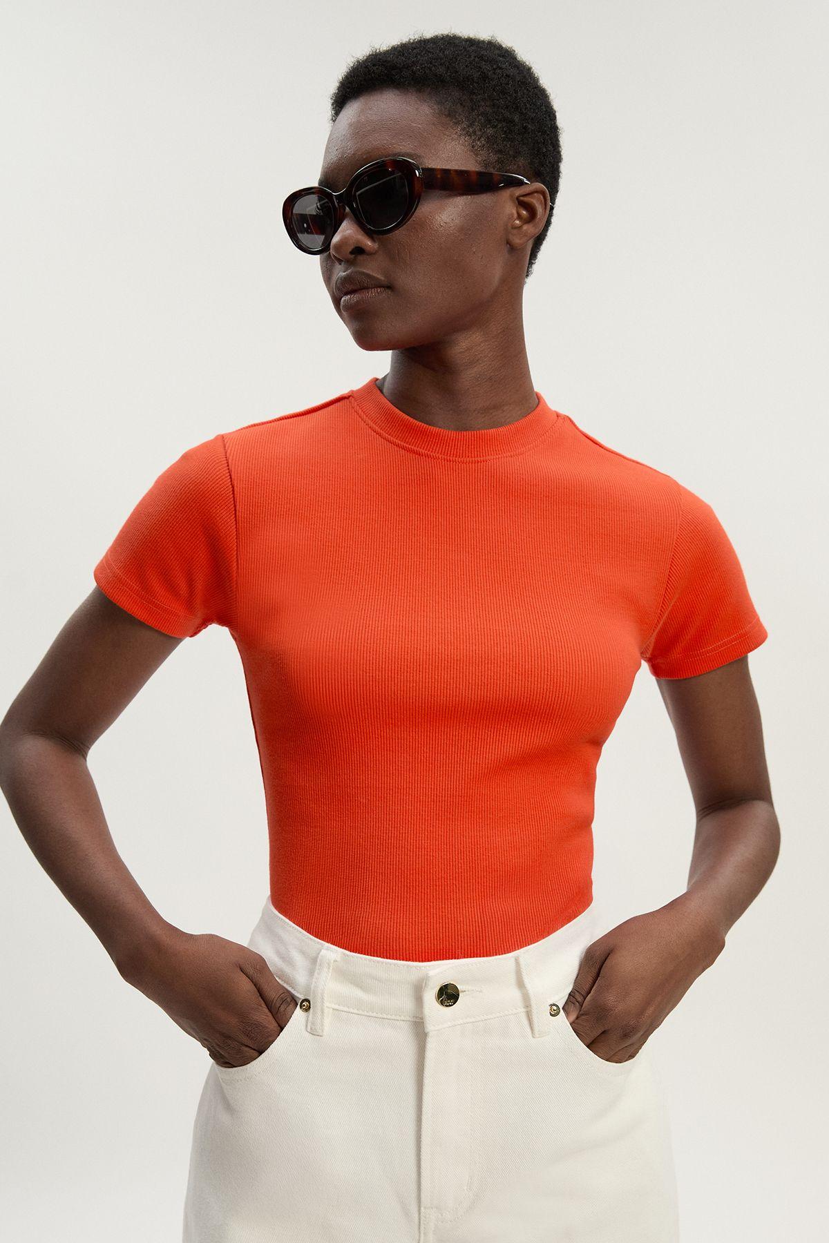 Compact Jersey Ribbed T-Shirt by KARENMILLEN