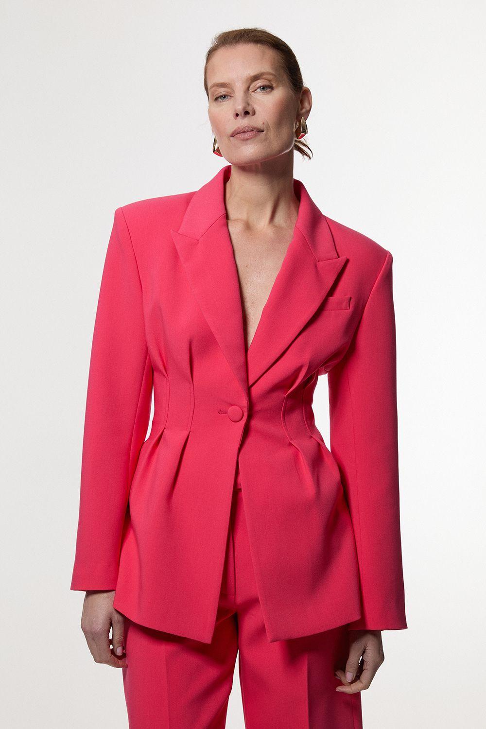 Compact Stretch Darted Tailored Jacket by KARENMILLEN