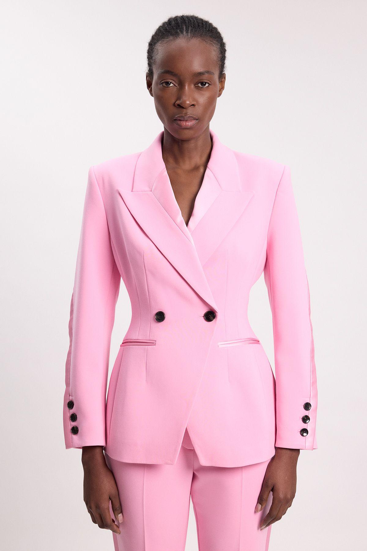 Compact Stretch Sculpted Waist Tailored Blazer by KARENMILLEN