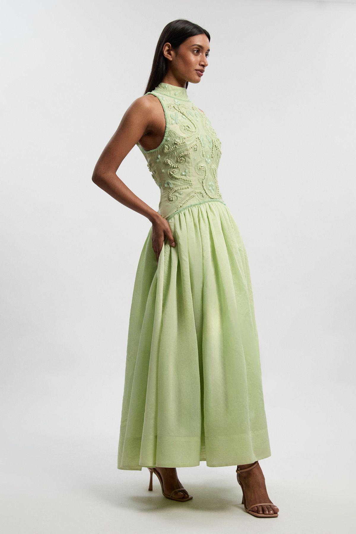 Cornelli Embellished Taffeta Prom Dress by KARENMILLEN