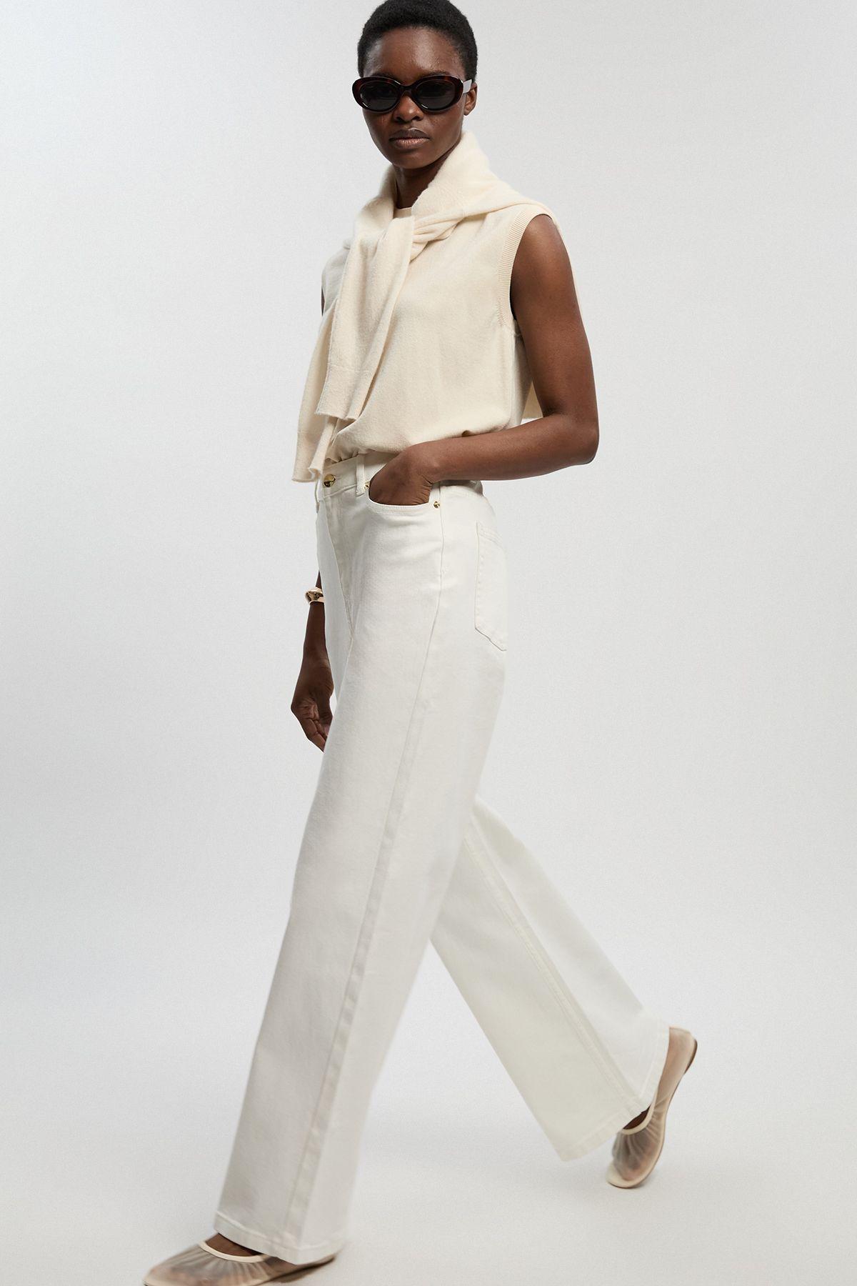 Denim High Waist Wide Leg Jean by KARENMILLEN