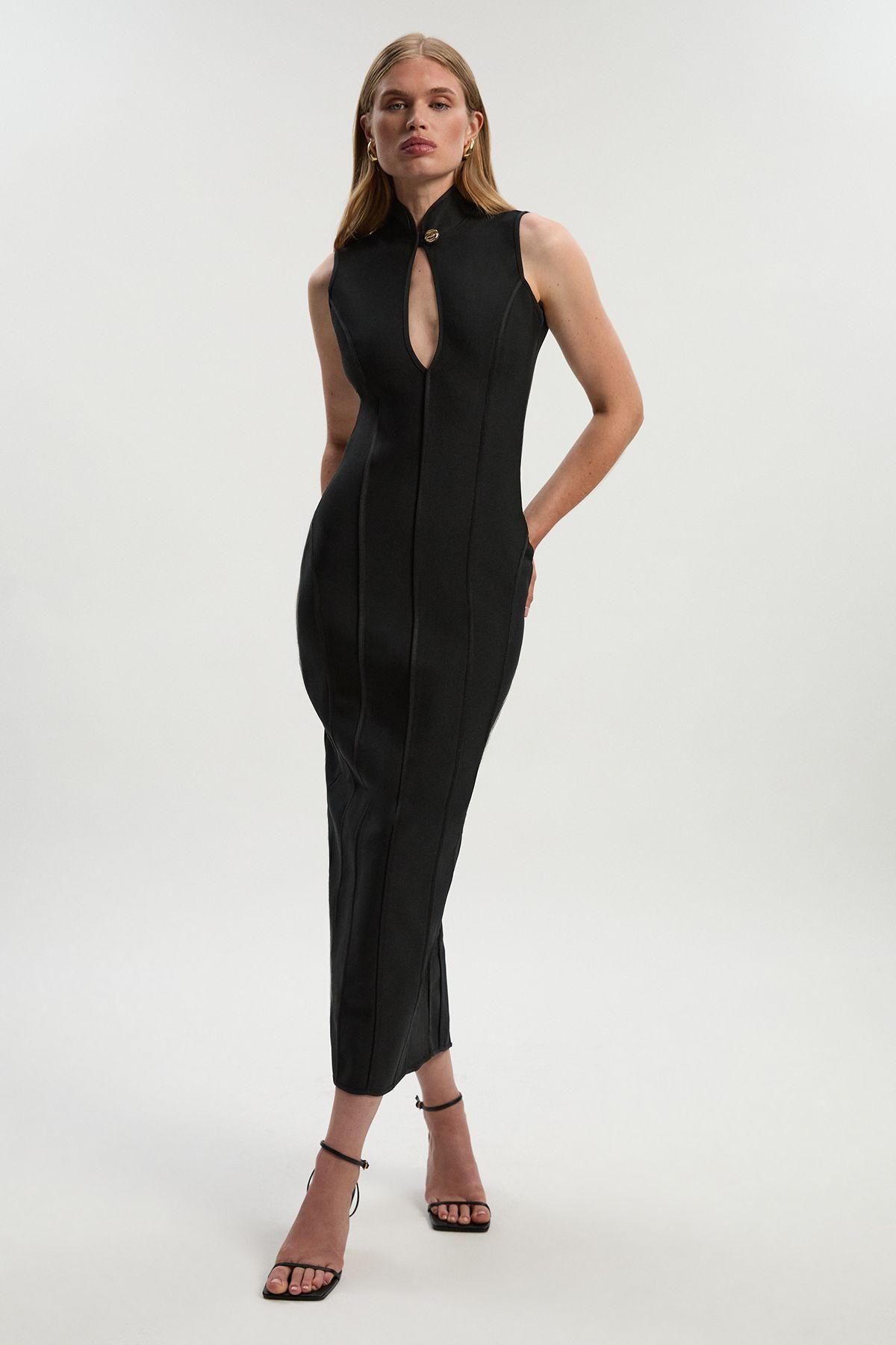 Figure Form Bandage Sleeveless Pencil Knit Maxi Dress by KARENMILLEN