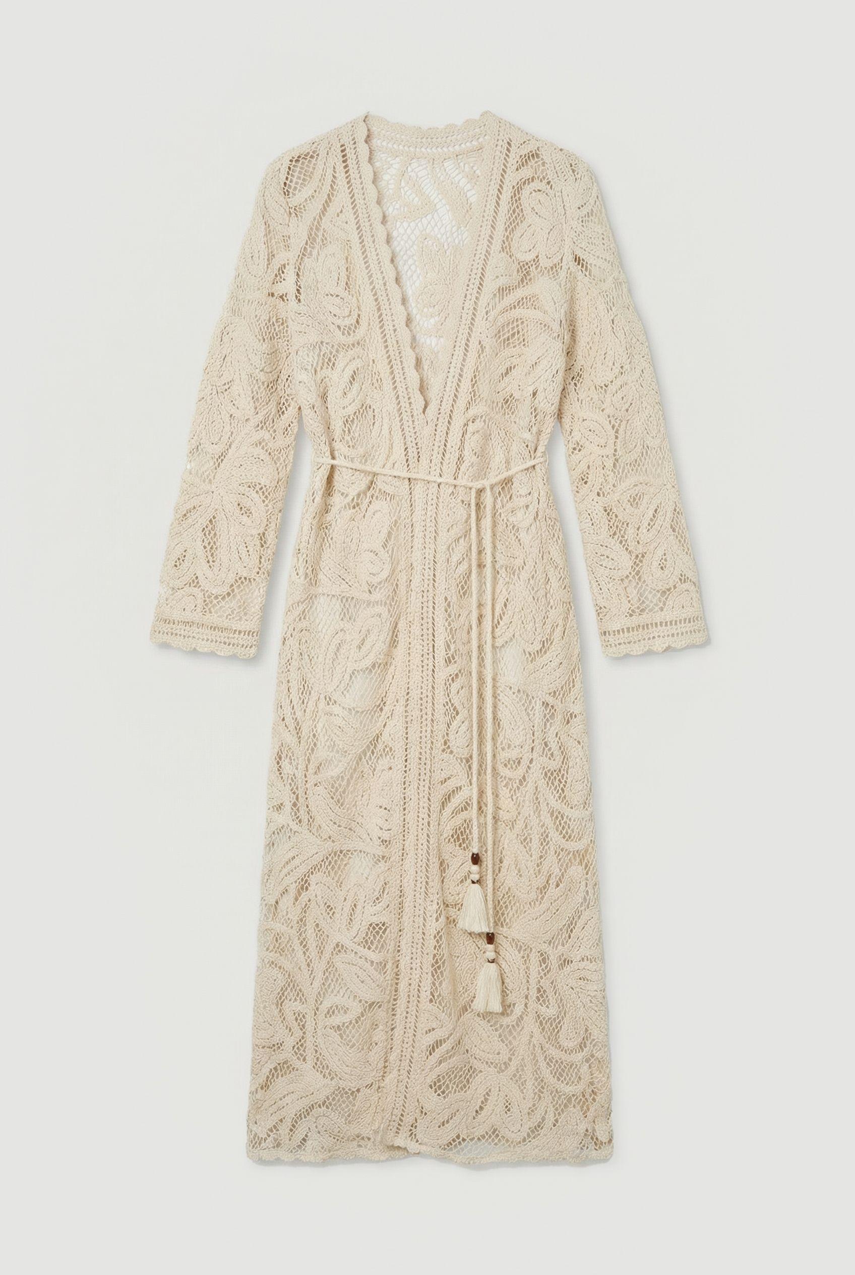 Floral Crotchet Woven Beach Kimono by KARENMILLEN