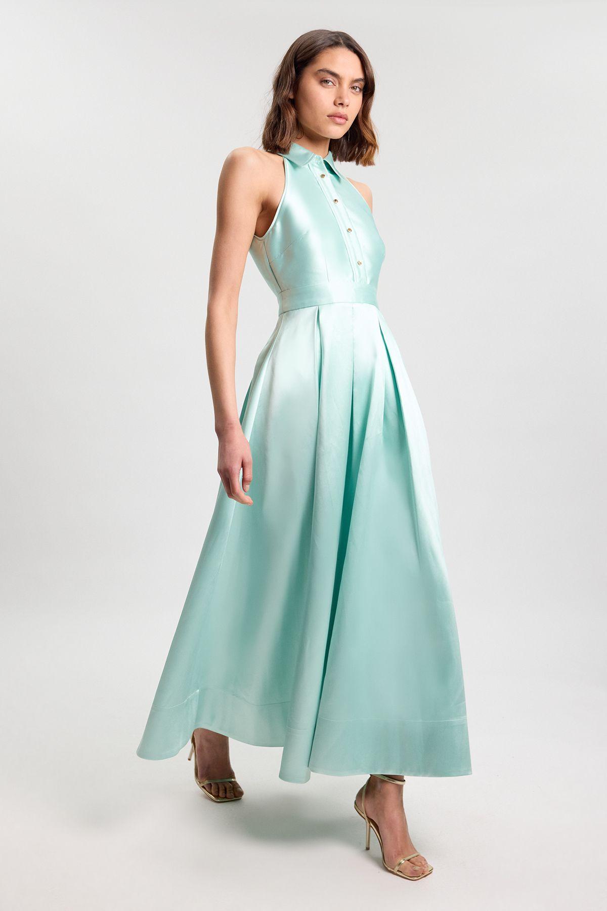 Forever Twill Collared Maxi Dress by KARENMILLEN