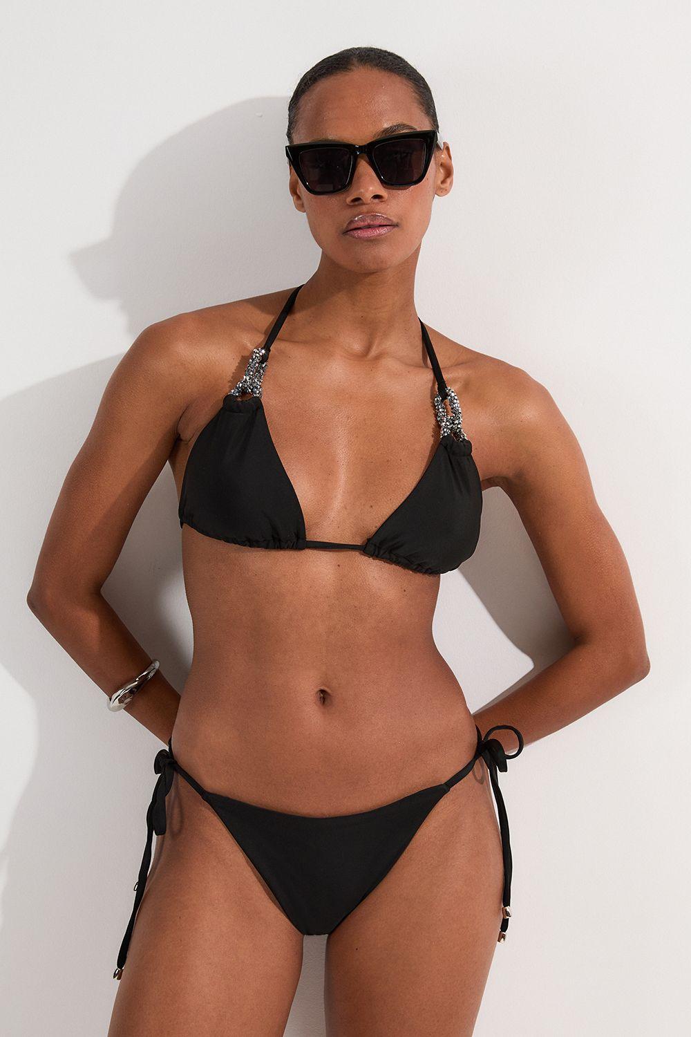 Hardware Detail Tie Side Bikini Bottoms by KARENMILLEN