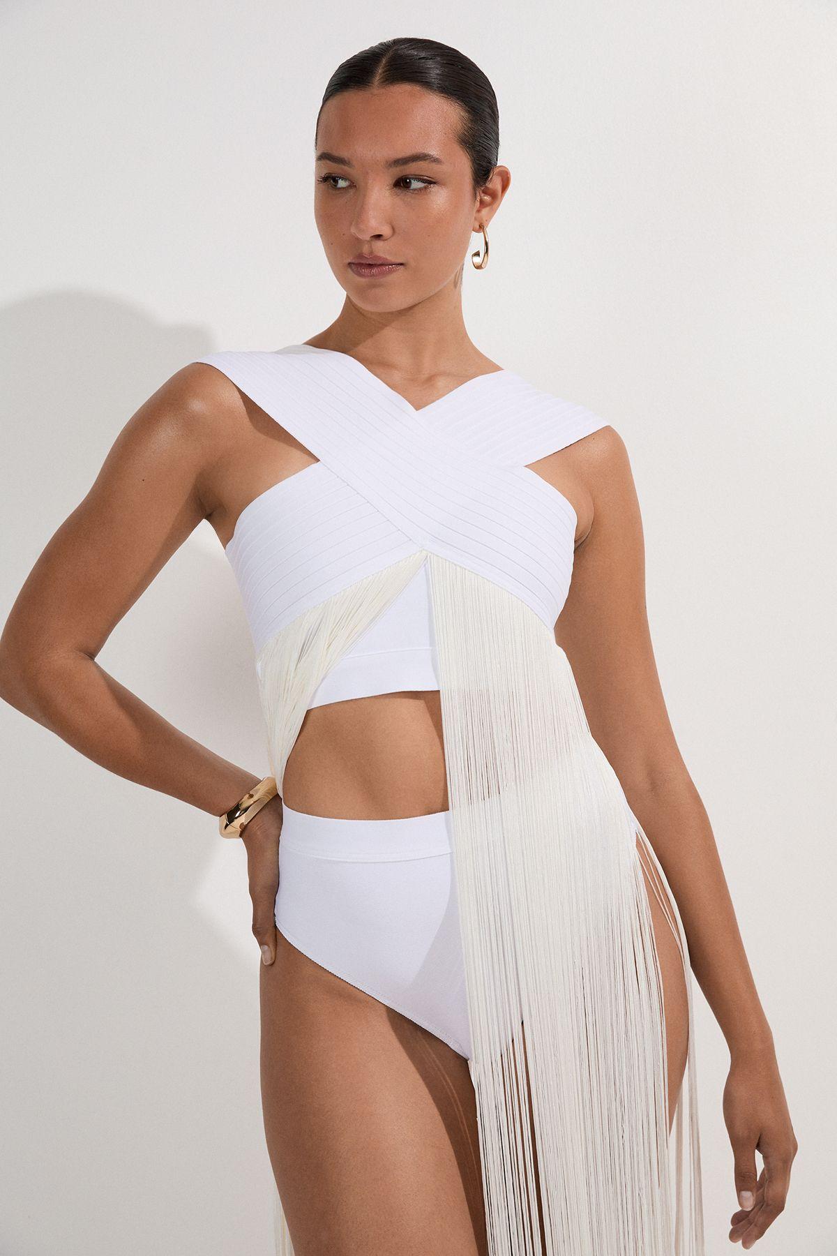 High Waisted Bandage Bikini Bottoms by KARENMILLEN