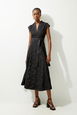 Lace And Cotton Mix Woven Midi Dress by KARENMILLEN Lace And Cotton Mix Woven Midi Dress by KARENMILLEN