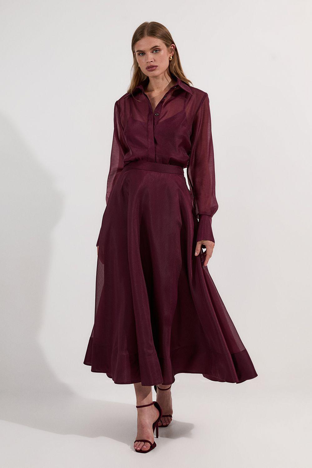 Organdie Woven Prom Skirt by KARENMILLEN
