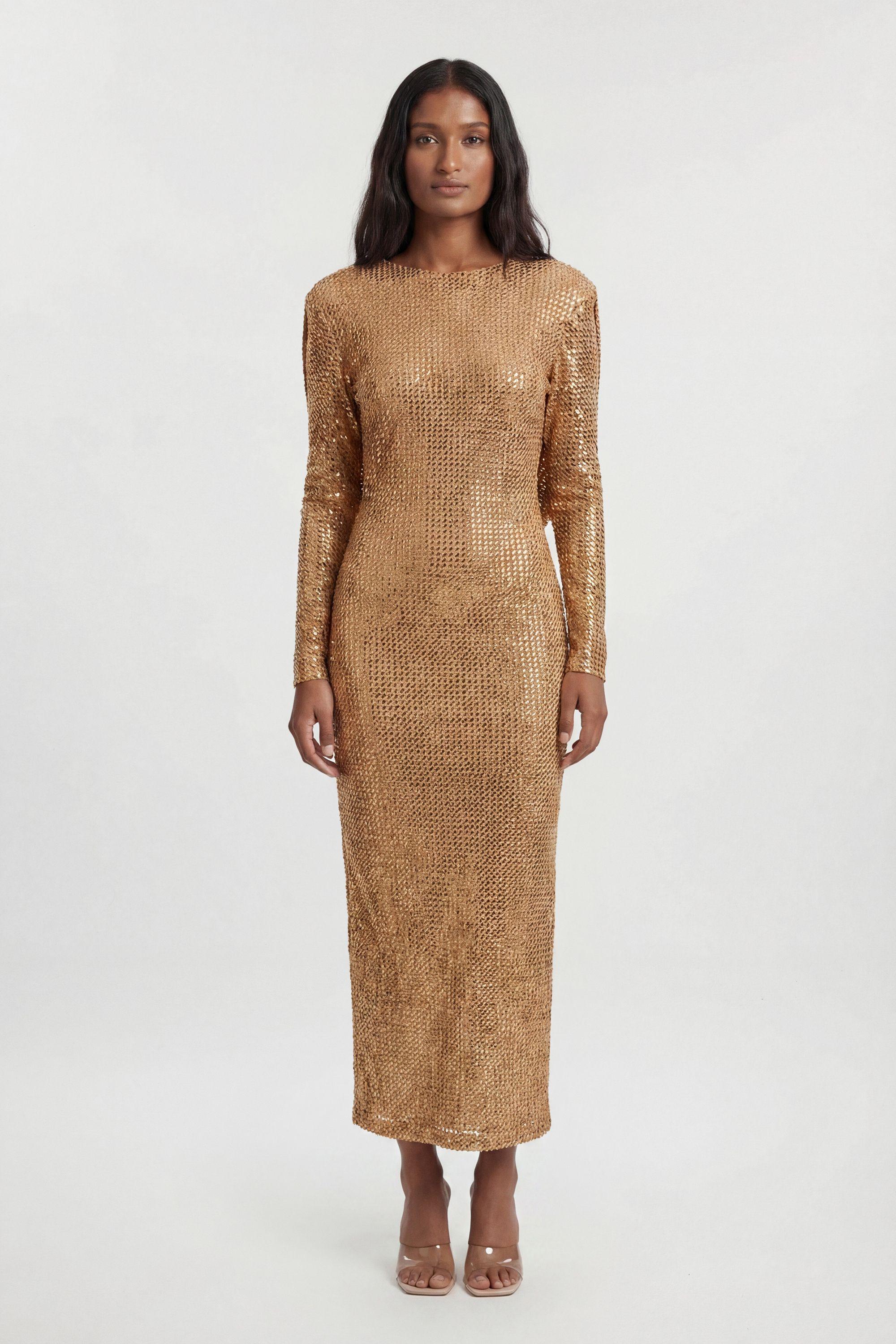 Petite Crystal Embellished Cowl Back Maxi Dress by KARENMILLEN