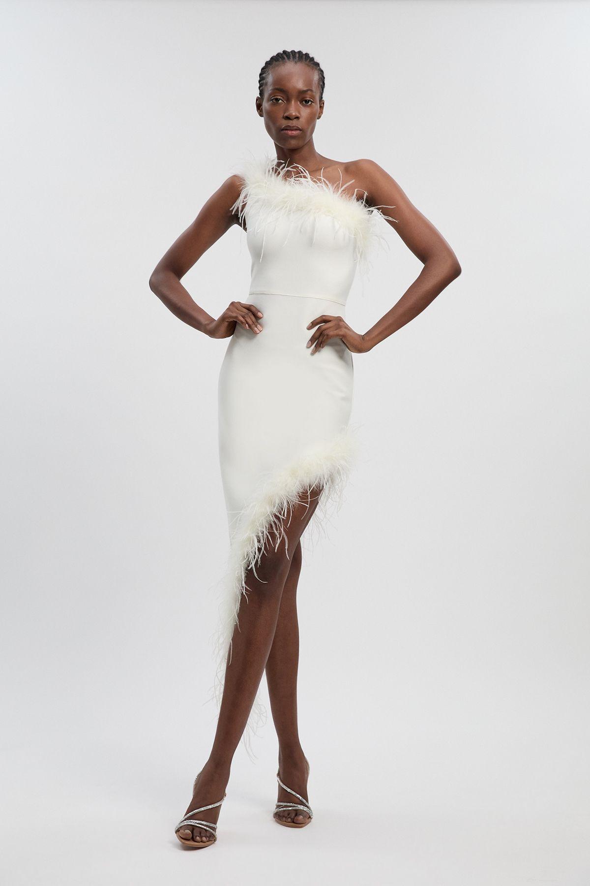 Petite Feather Figure Form Bandage Knit Maxi Dress by KARENMILLEN