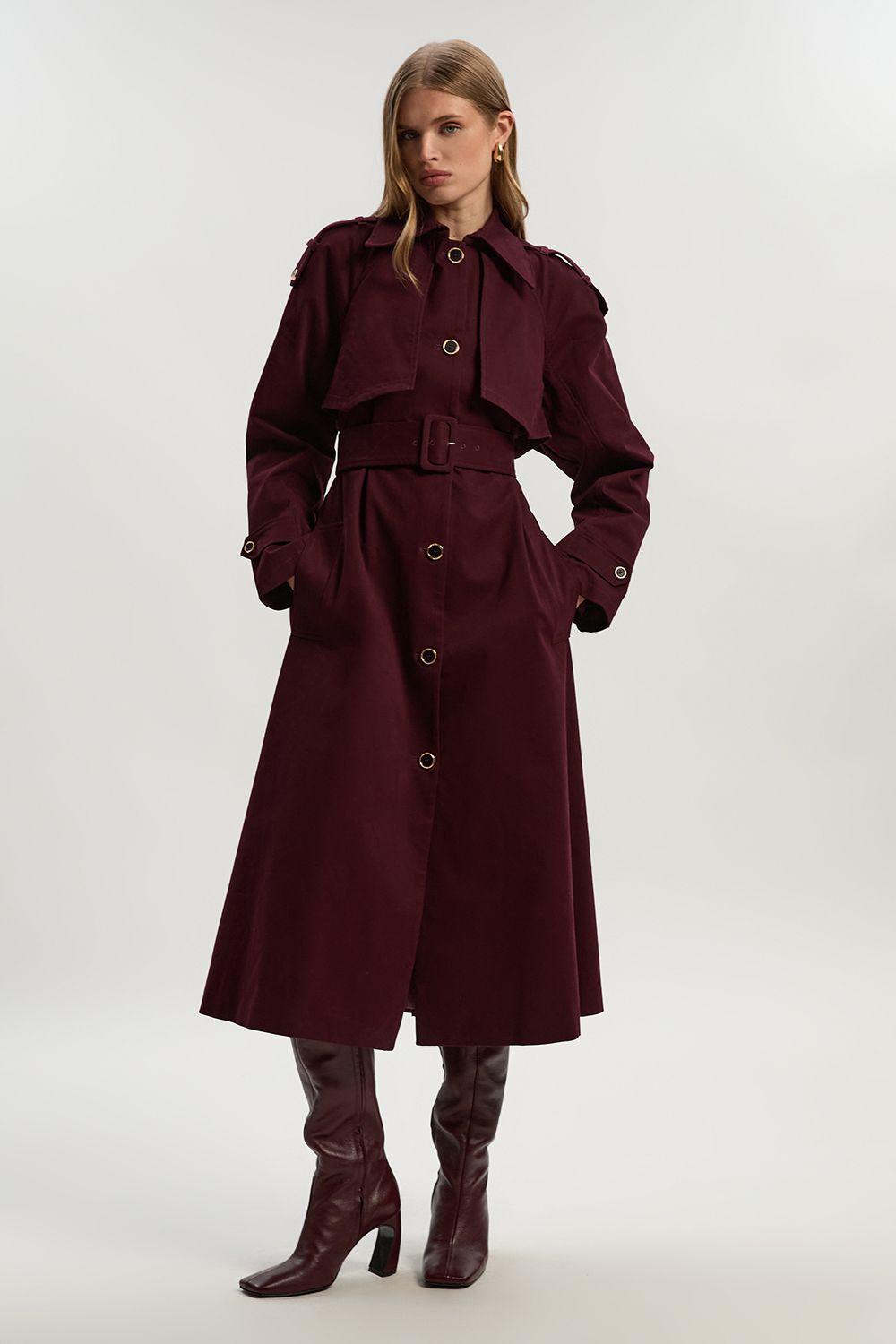 Petite Pleated Back Trench Coat by KARENMILLEN