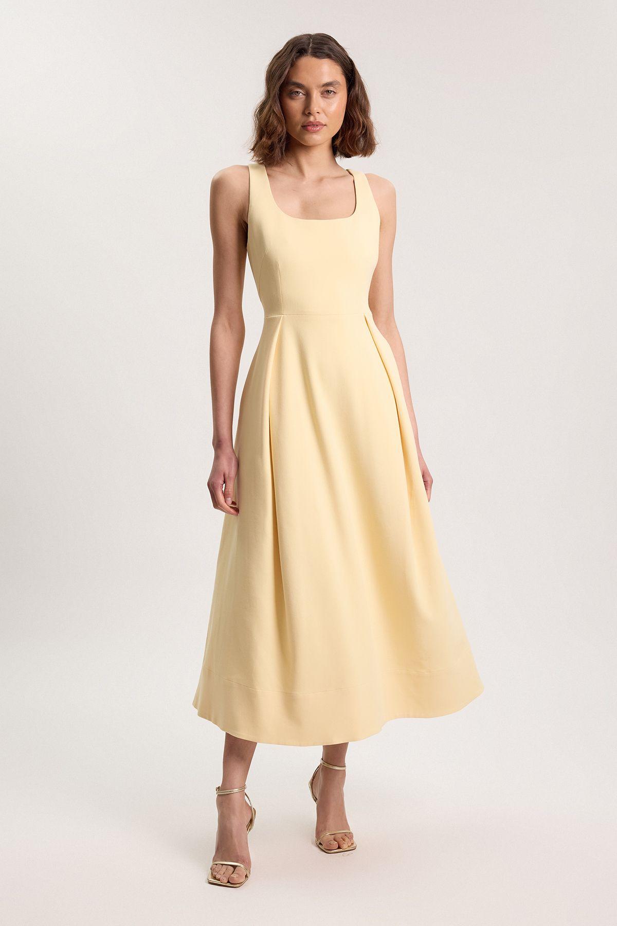 Petite Tailored Full Skirt Midi Dress by KARENMILLEN