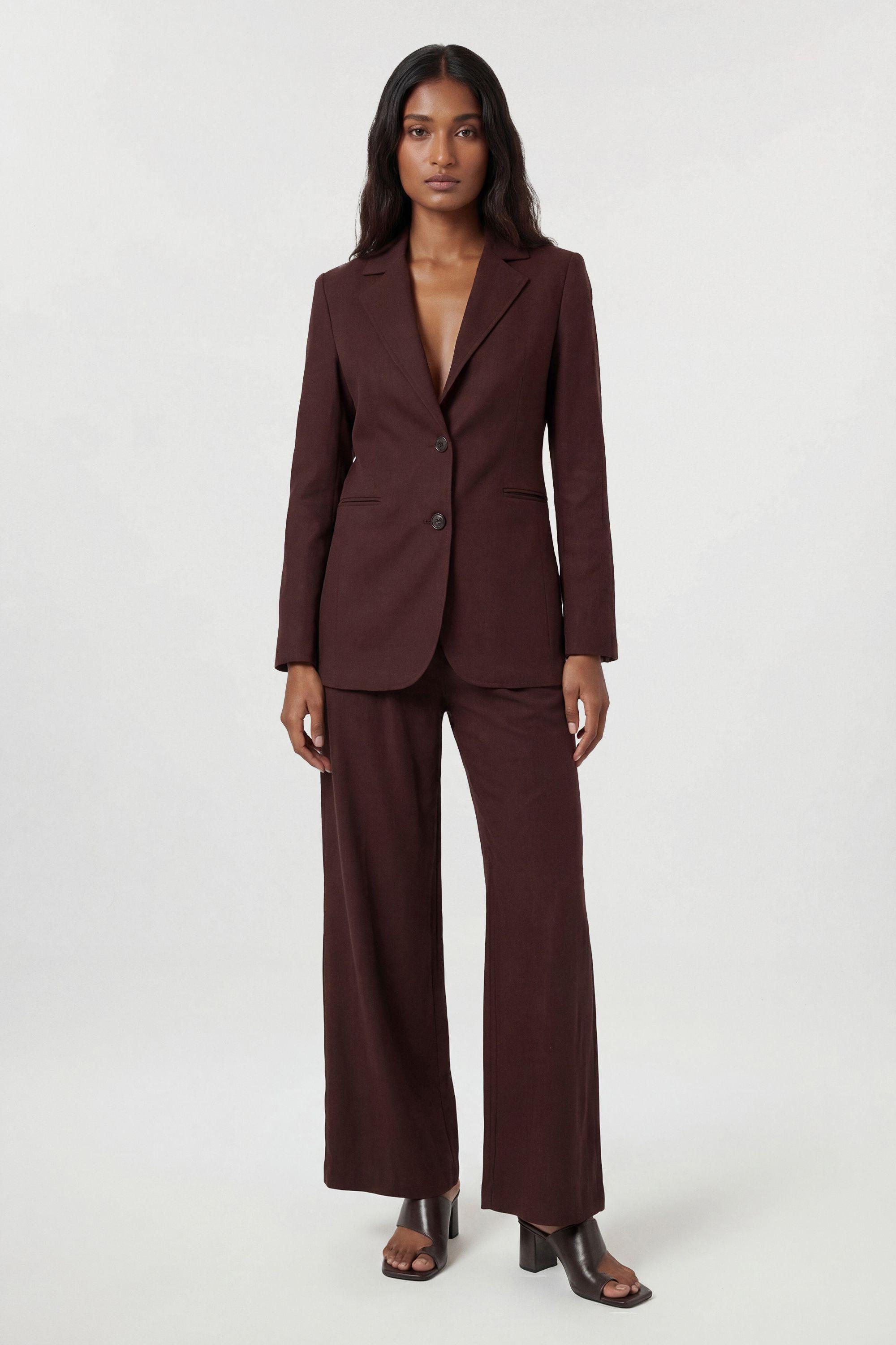 Petite Tencel Blend Tailored Single Breasted Blazer by KARENMILLEN