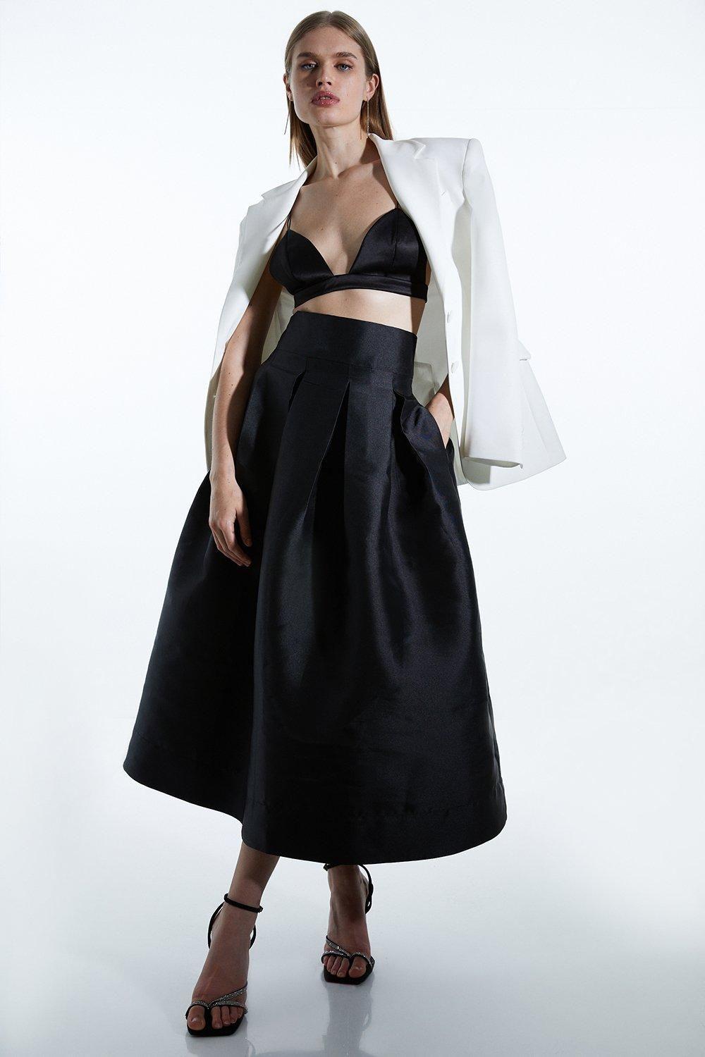 Petite Twill Prom Maxi Skirt by KARENMILLEN