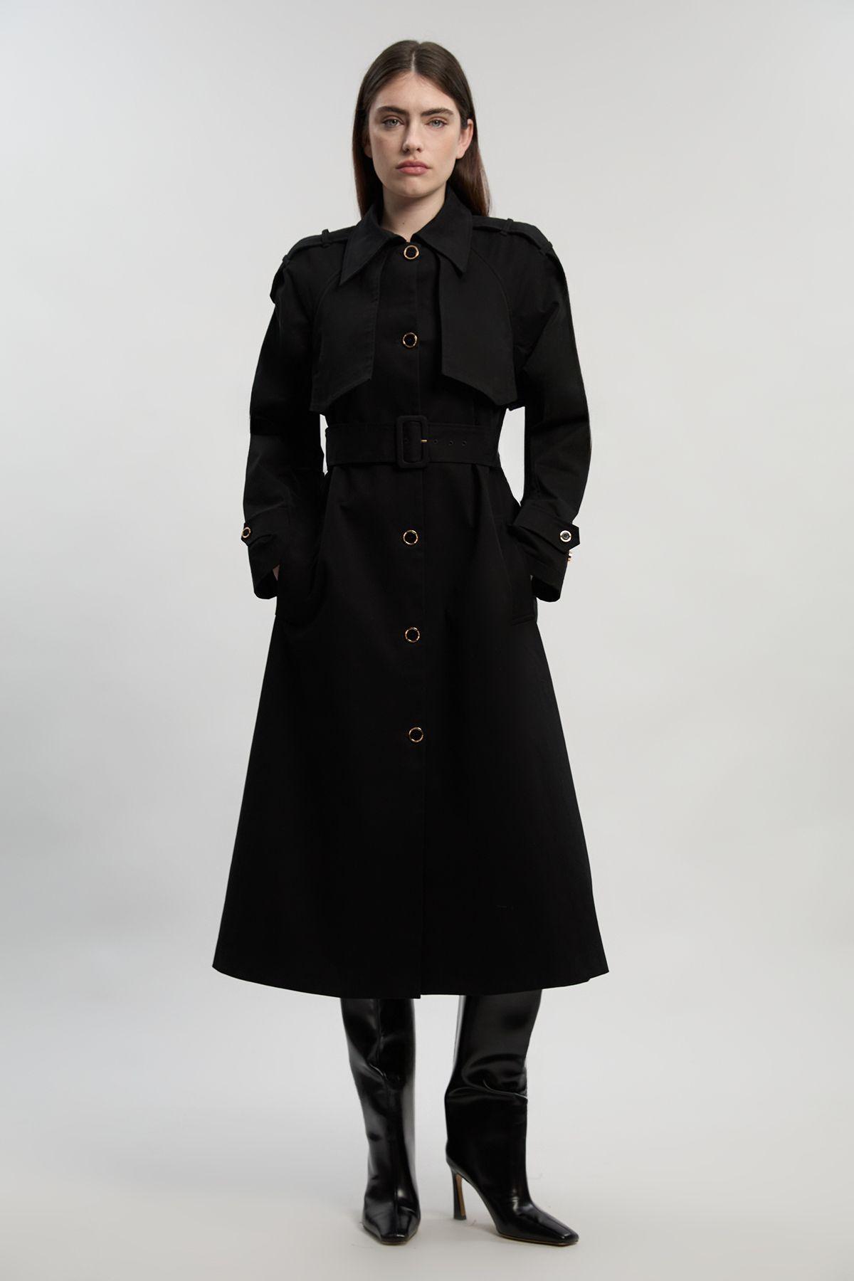 Pleated Back Trench Coat by KARENMILLEN