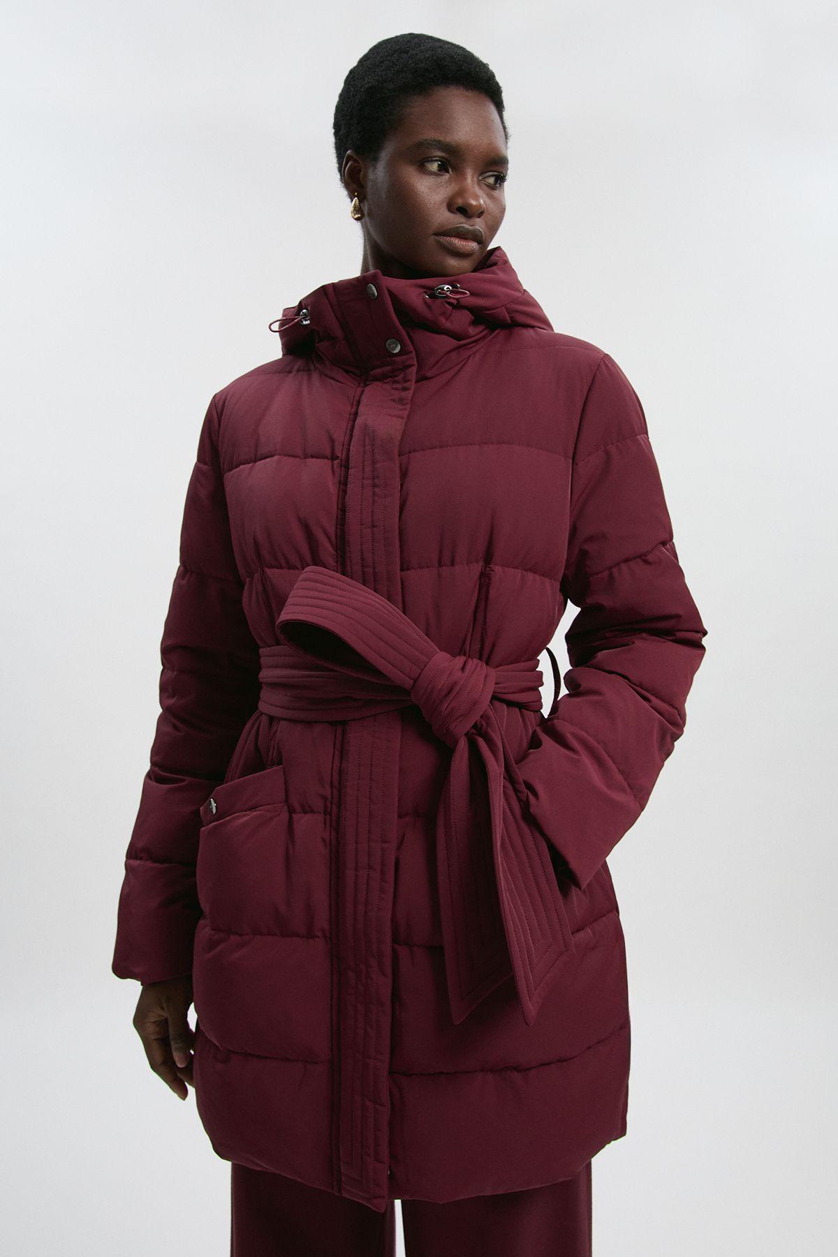 Real Down Belted Midi Coat by KARENMILLEN