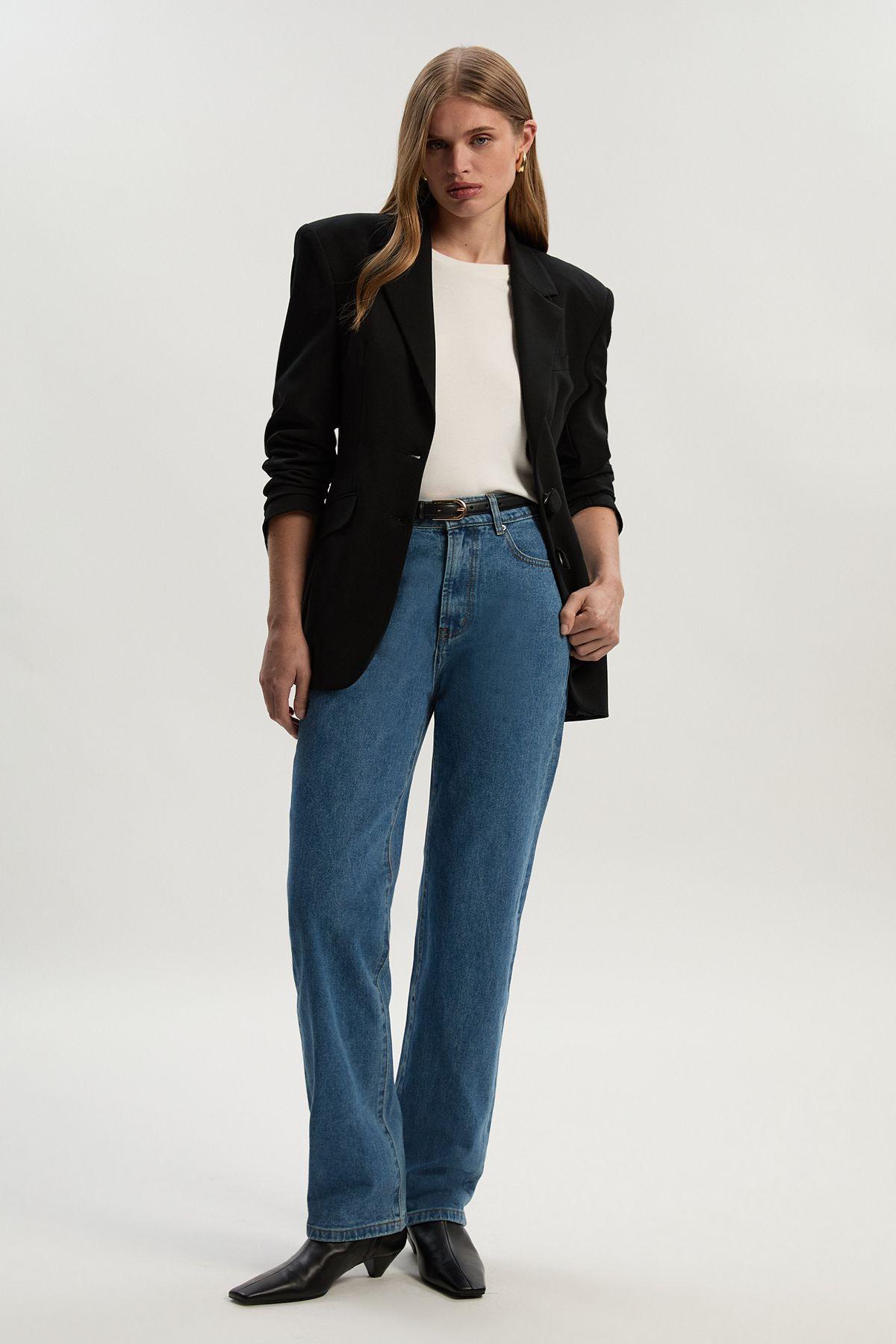 Rigid Denim  High Rise Straight Leg Jean by KARENMILLEN