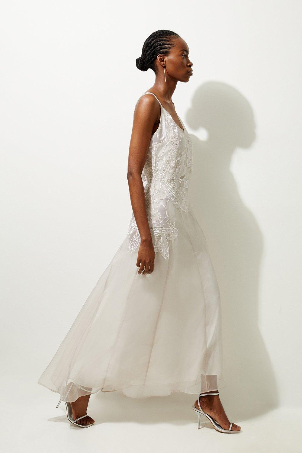 Satin Applique Woven Maxi Dress by KARENMILLEN