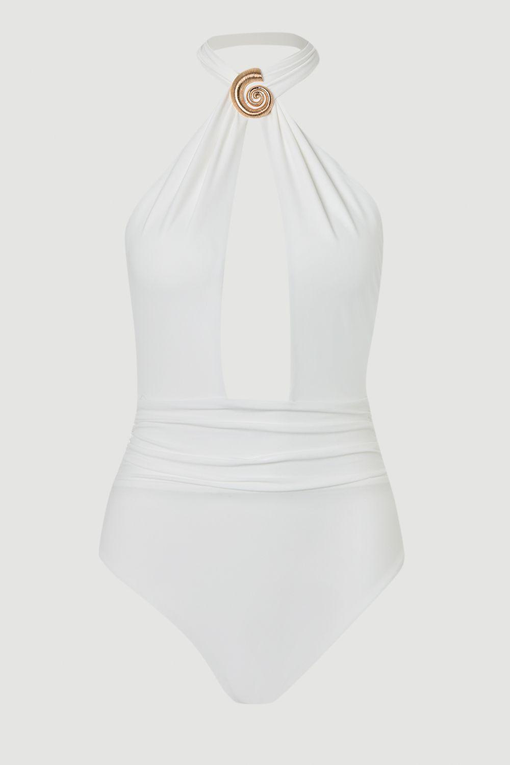 Shell Hardwear Halterneck Swimsuit by KARENMILLEN