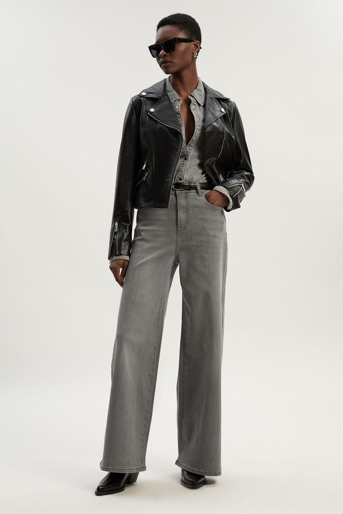 Stretch Denim Wide Leg Jean by KARENMILLEN