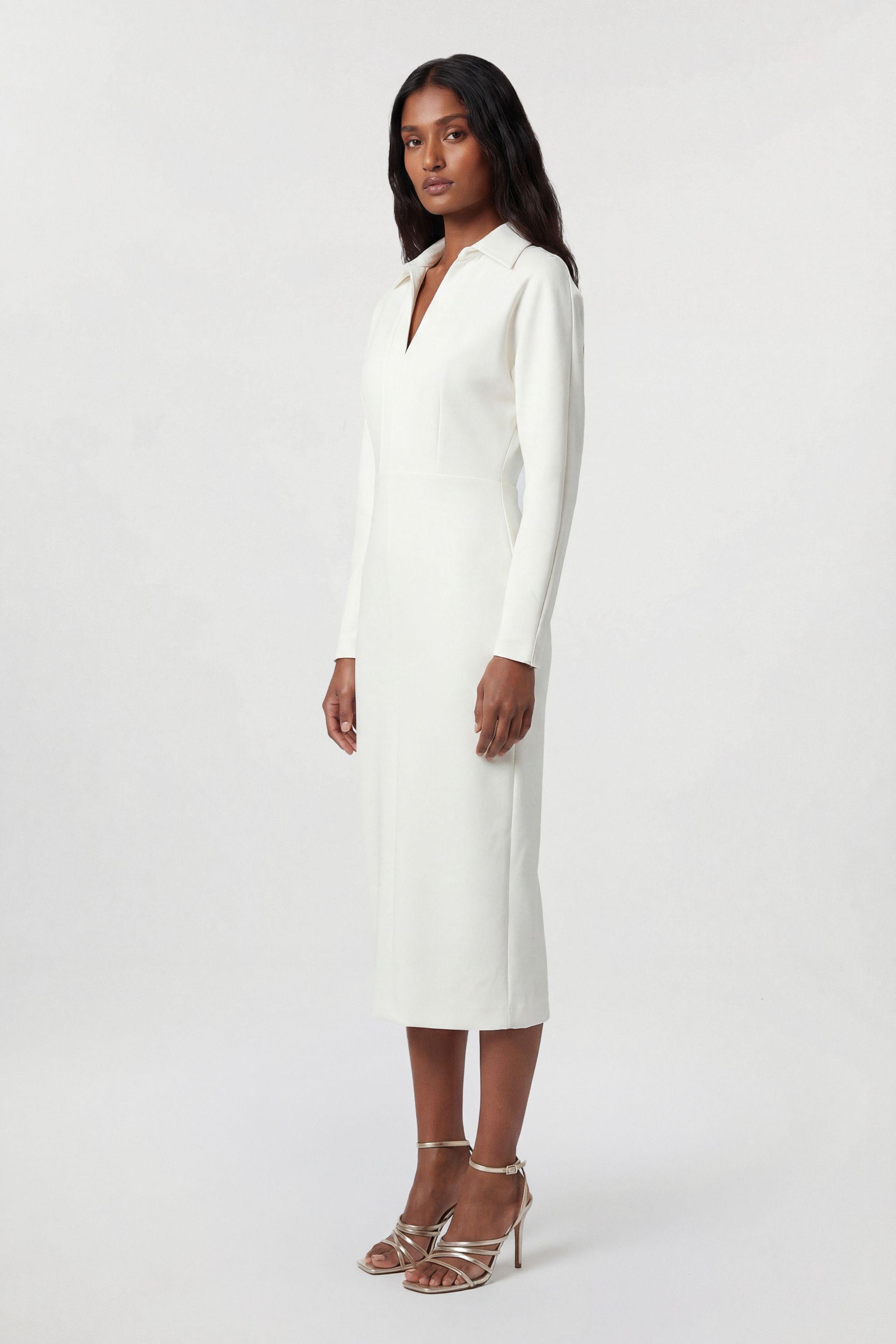 Tailored Collared Long Sleeve Midi Dress by KARENMILLEN