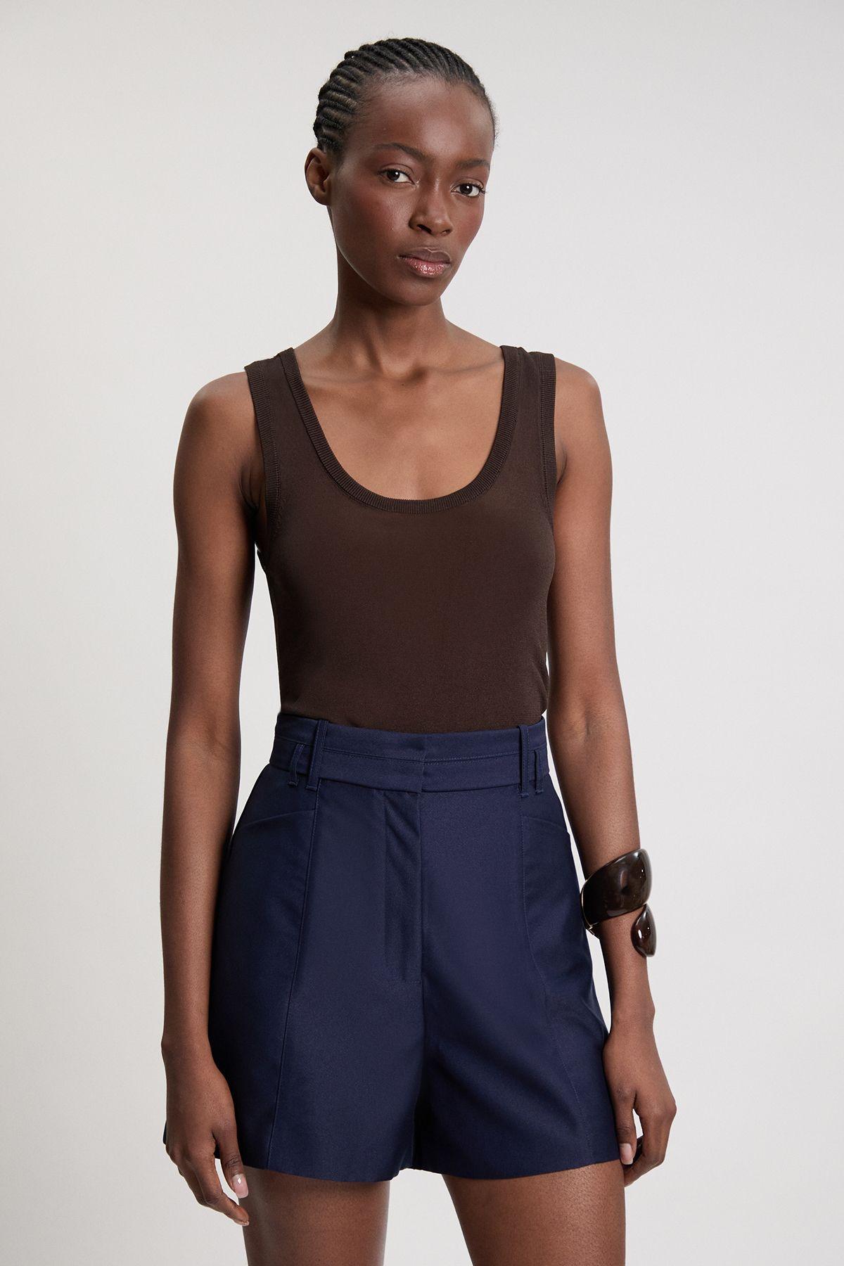 Tailored Satin Shorts by KARENMILLEN