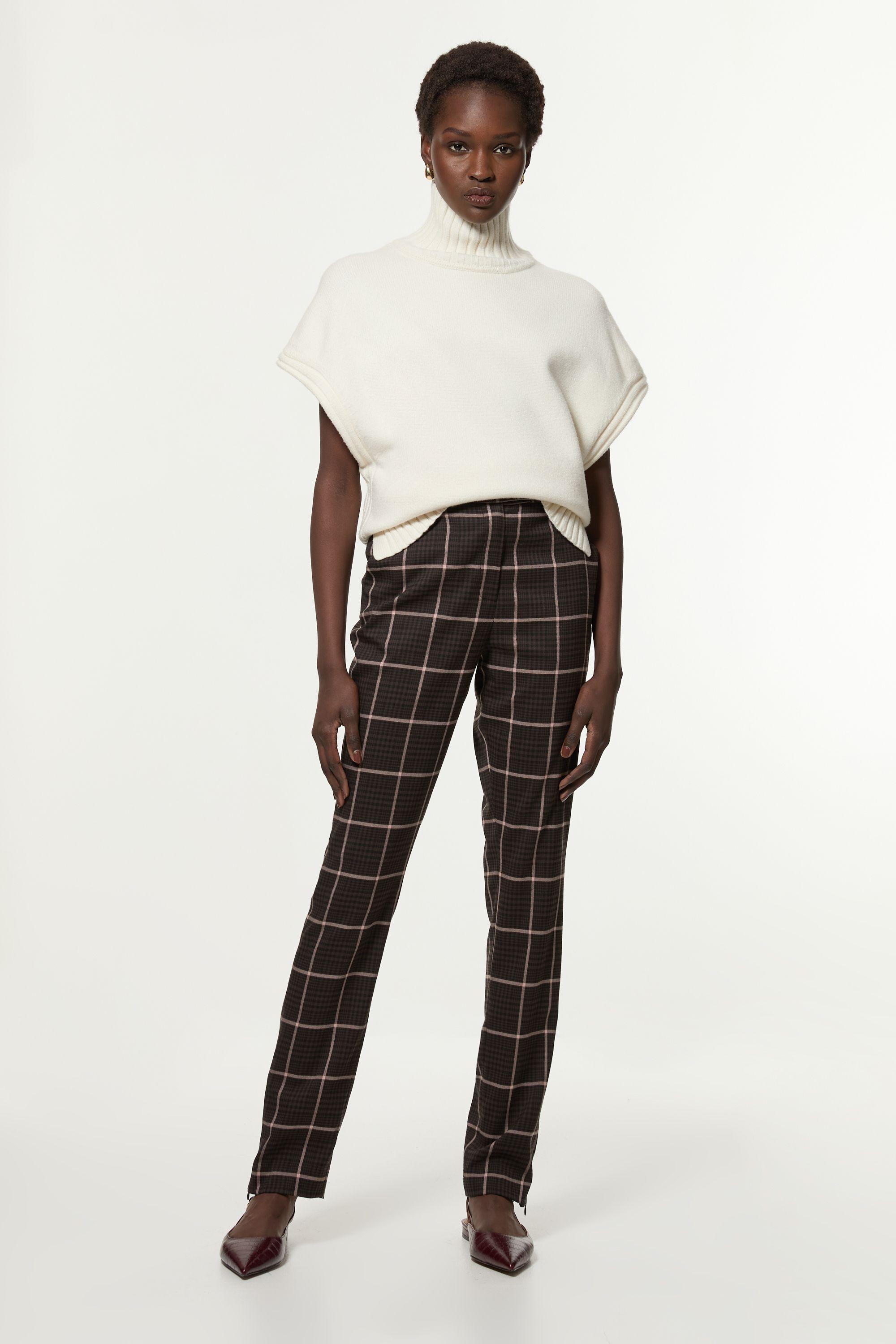 Tall Check Straight Leg Tailored Trouser by KARENMILLEN