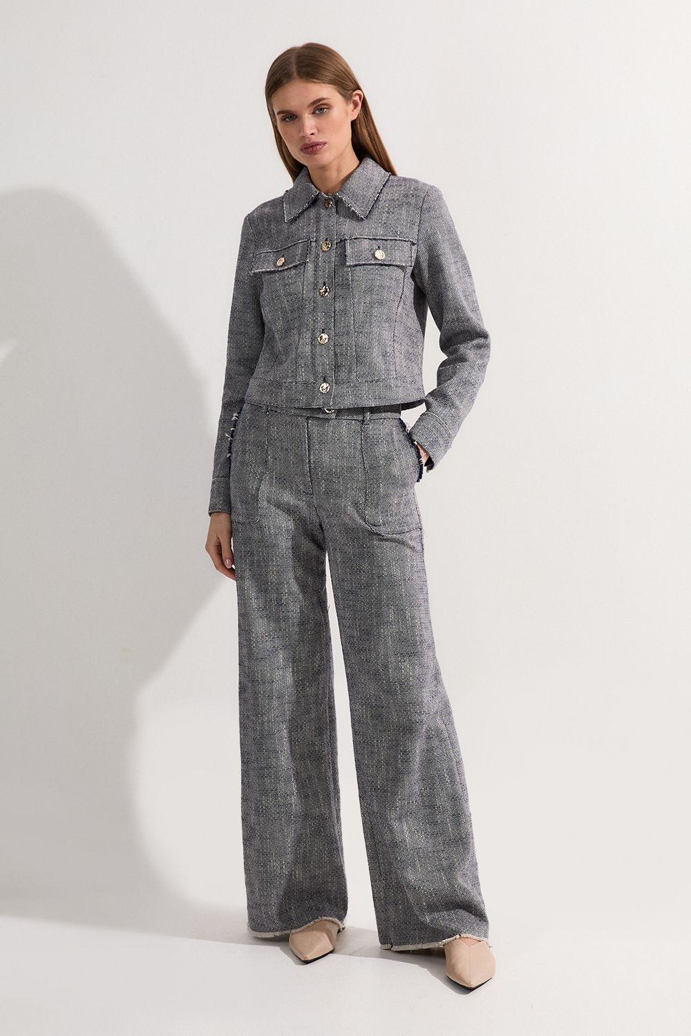 Tall Spring Tweed Tailored Straight Leg Trousers by KARENMILLEN