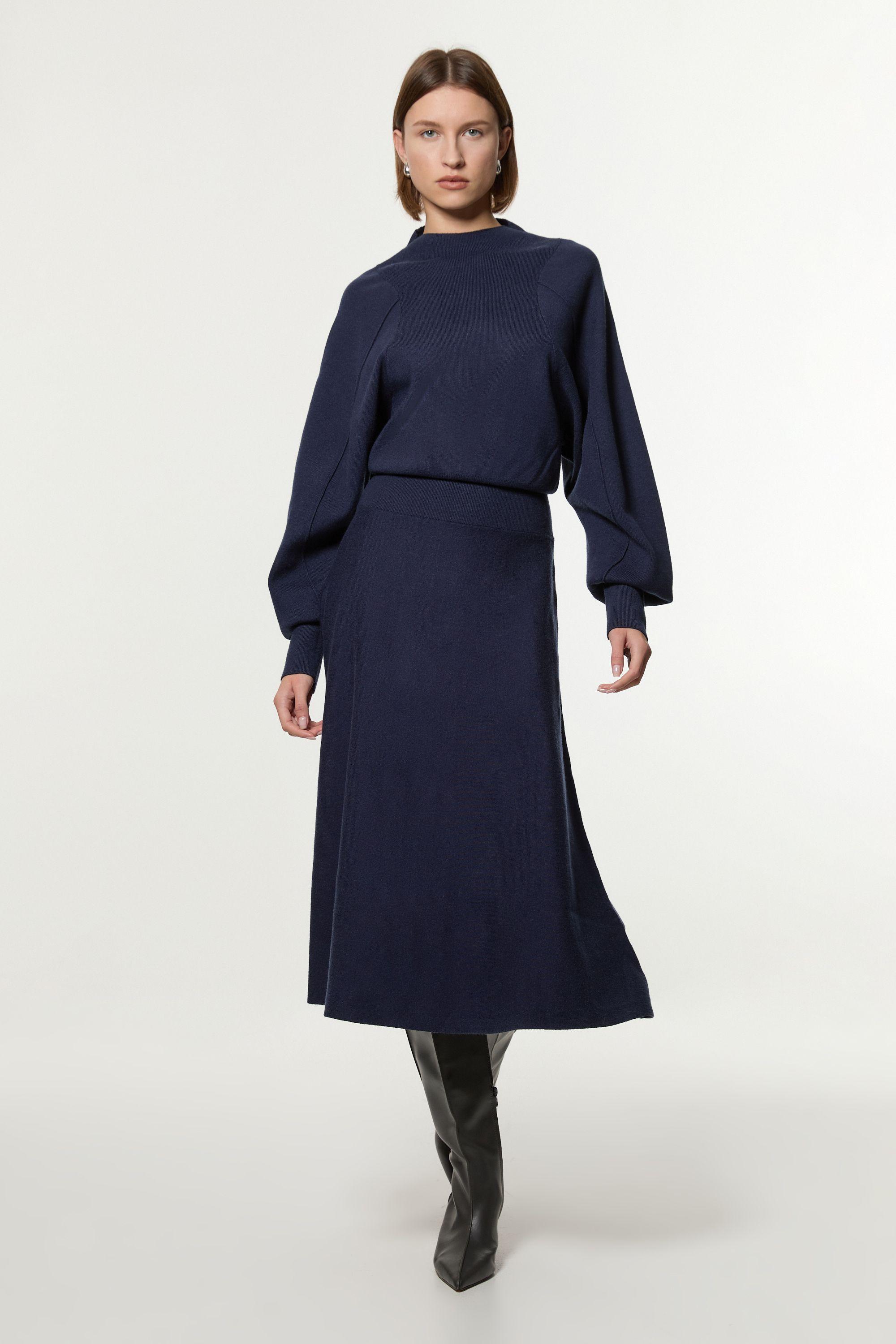 Tall Wool Look Rounded Sleeve Knit Midi Dress by KARENMILLEN