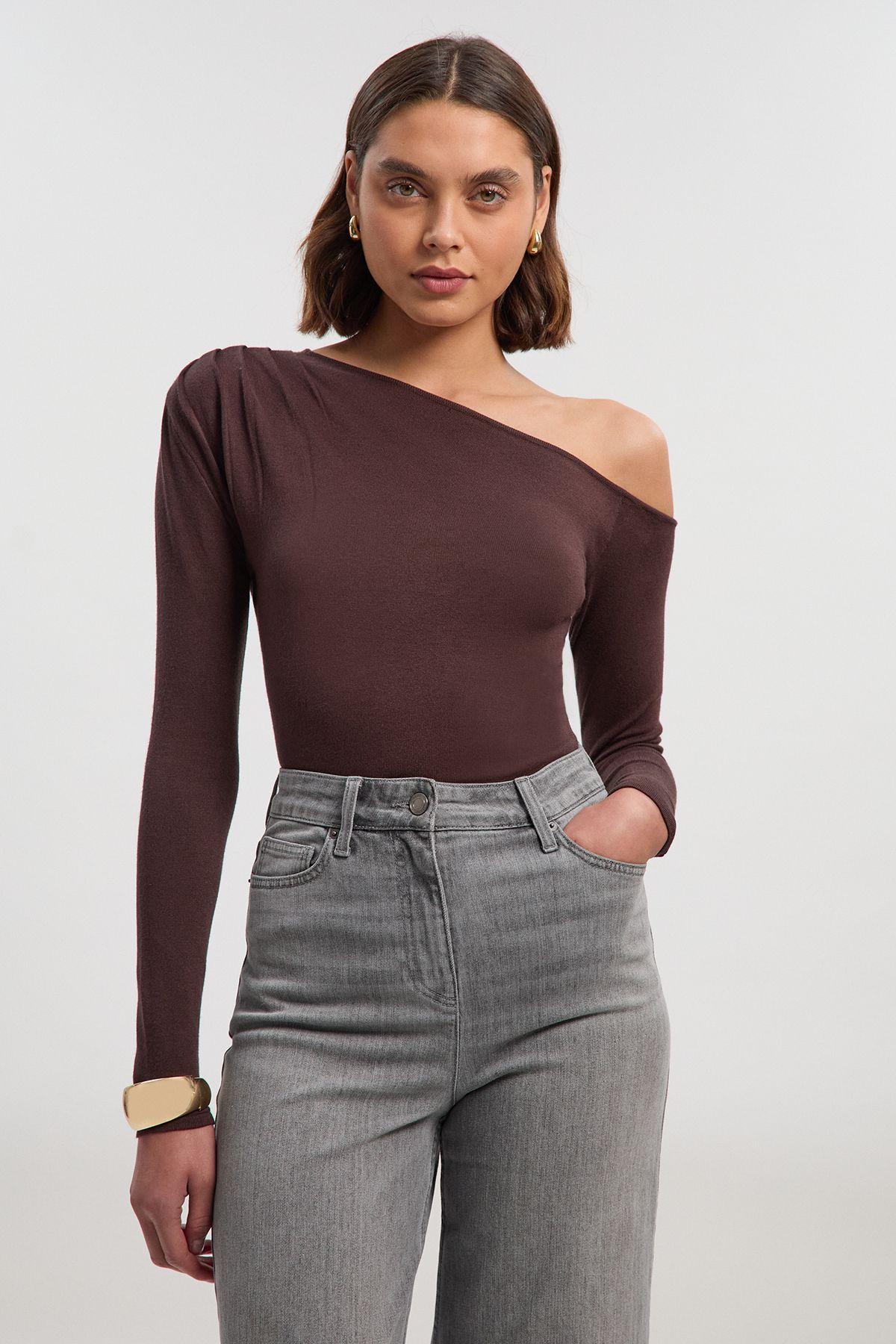 Viscose Blend Asymmetric Jumper by KARENMILLEN