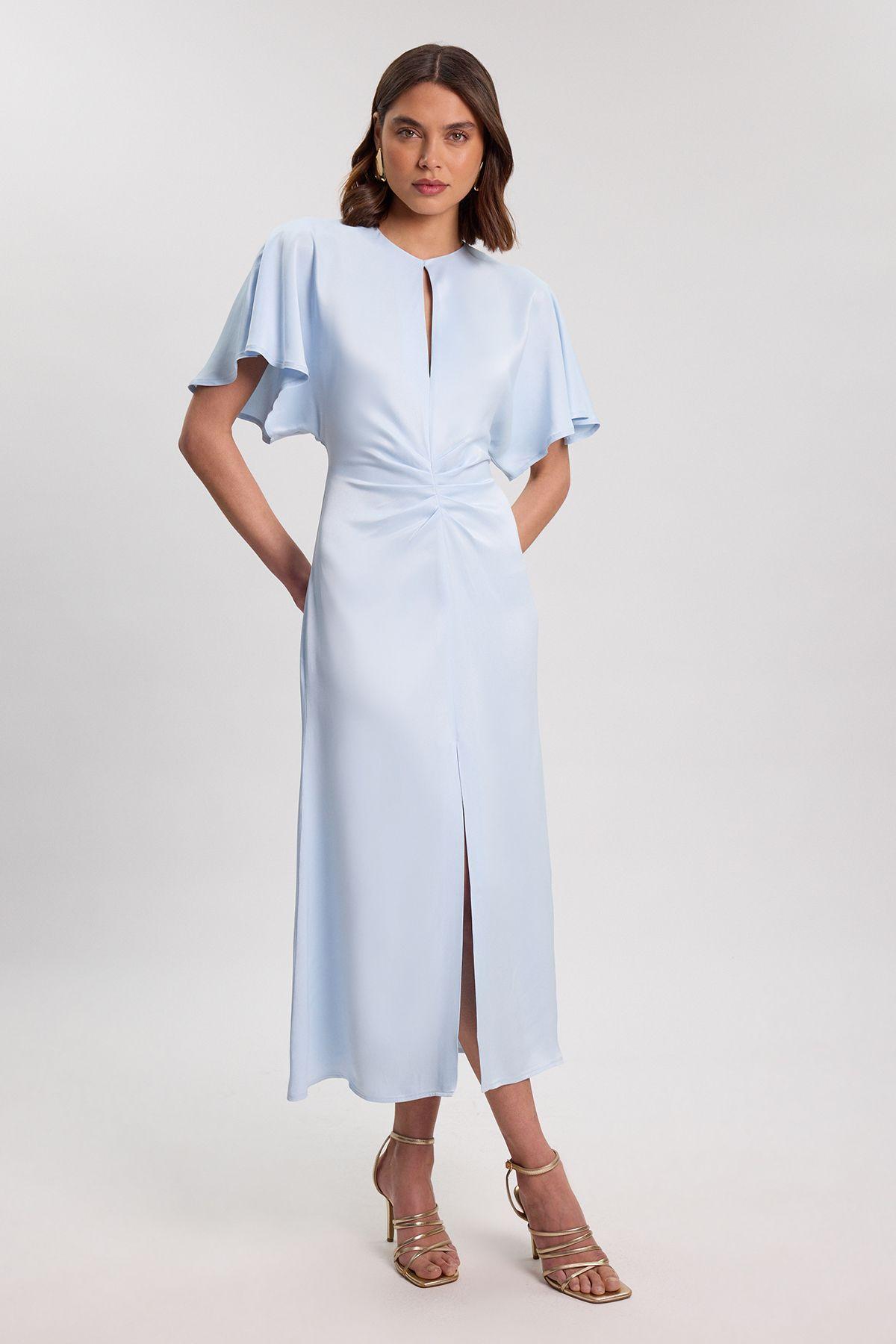 Viscose Satin Crepe Woven Maxi Dress by KARENMILLEN