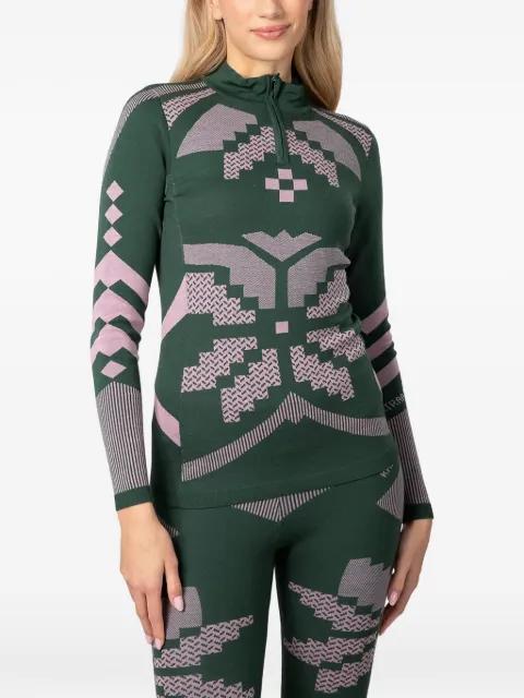 jacquard-knit half-zip top by KARI TRAA